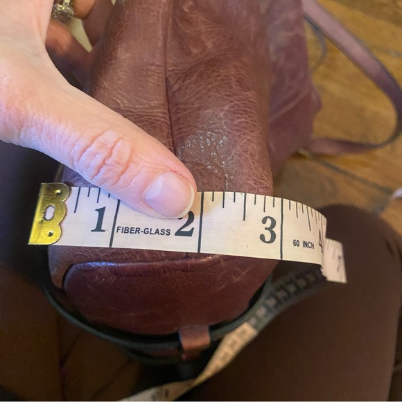 She+lo boho Burgundy Leather Shoulder crossbody Bag - Picture 15 of 15